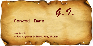 Gencsi Imre névjegykártya