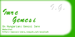 imre gencsi business card